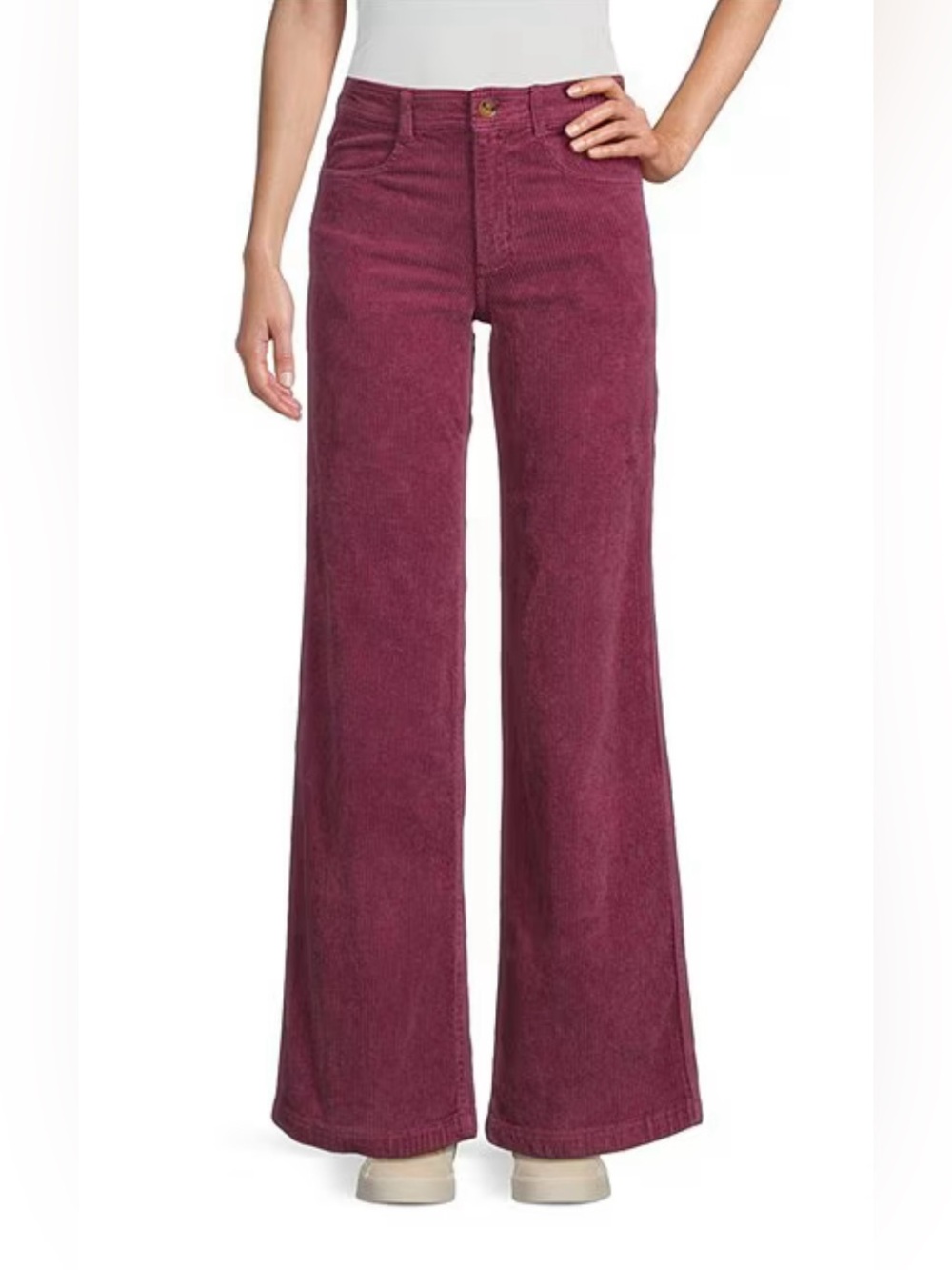 Billabong Be Free Wide Leg Corduroy Pants in BlackBerry